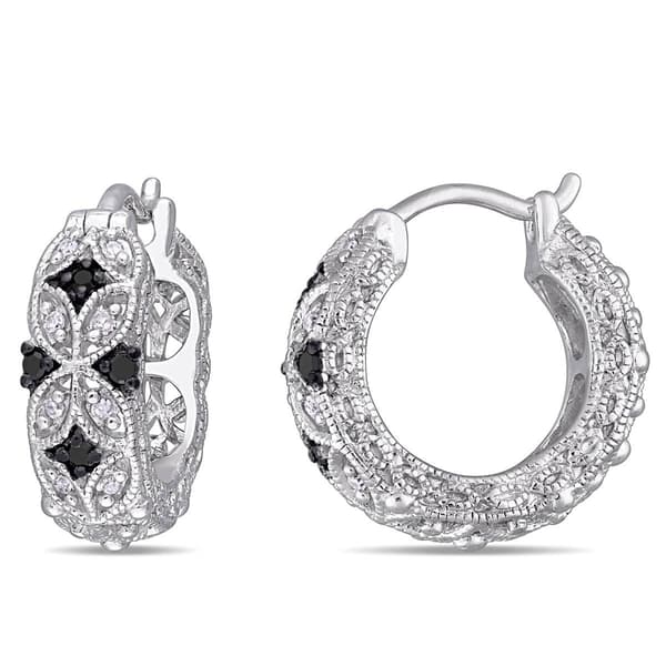 Radiant Rainbow(tm) 1/6kt. Diamond Vintage Hoop Earrings - image 