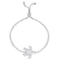 Silver Plated Cubic Zirconia Adjustable Turtle Bracelet - image 1