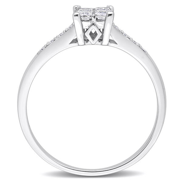 Diamond Classics&#8482; 14kt. White Gold 1/4ctw. Diamond Quad Ring
