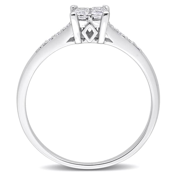 Diamond Classics™ 14kt. White Gold 1/4ctw. Diamond Quad Ring