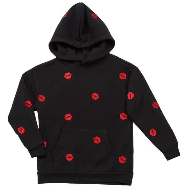 Girls &#40;7-16&#41; Jolie & Joy Oversized Hooded Kiss Sweatshirt - image 