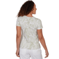 Petite Hearts of Palm Printed Essentials Tropical V Neck Tee - image 2