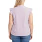 Plus Size NY Collection Ruffle Sleeve Stripe Poplin Blouse - image 2