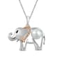 Gemstone Classics&#40;tm&#41; Gold & Sterling Silver Pearl Elephant Pendant - image 1