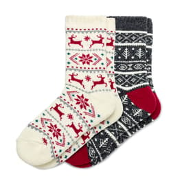 Womens HUE&#40;R&#41; My Favorite Fair Isle 2pk. Mini Crew Socks