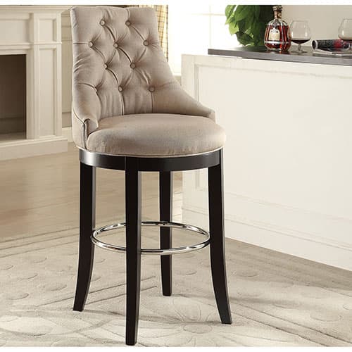 Baxton Studio Harmony Bar Stool with Metal Footrest