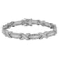 Gianni Argento Silver Plated Diamond Baguette X Design Bracelet - image 1
