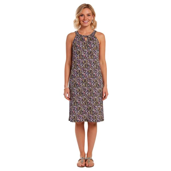 Petite Perceptions Keyhole Neck Ditsy Floral Shift Dress - image 