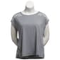 Womens New York Laundry Solid Extend Sleeve Tee w/Embroidery - image 1