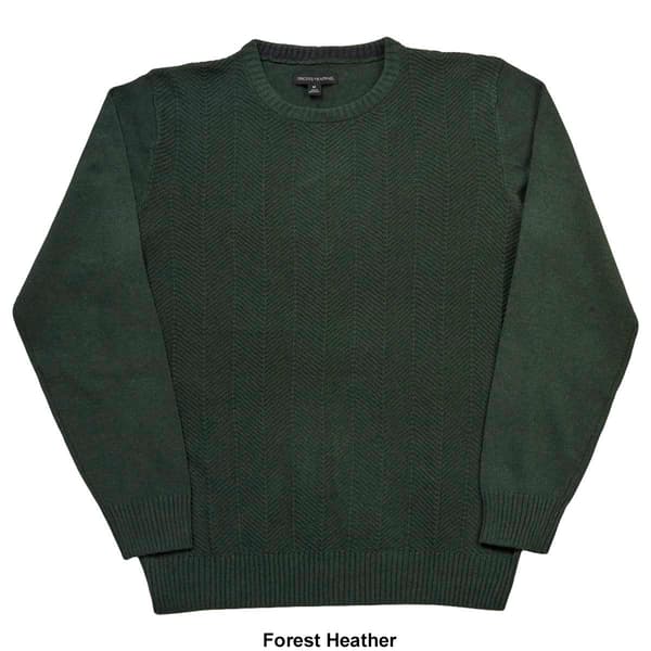 Mens Tricot Solid Herringbone Crew Sweater