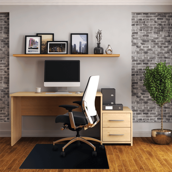 Floortex® Advantagemat® Black Vinyl Chair Mat for Hard Floor