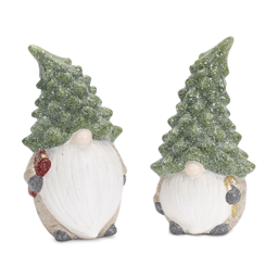 Melrose Terra Cotta Gnome Figurine with Pine Tree Hat - Set of 2