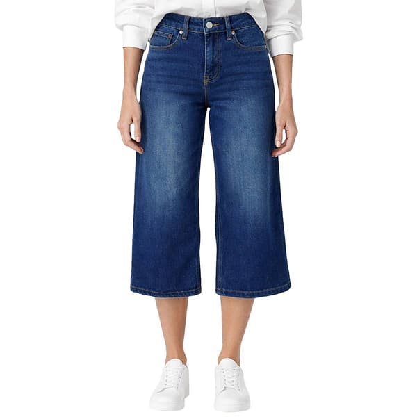 Plus Size Royalty 23 Wide Leg Raw Hem Capri Jeans - image 
