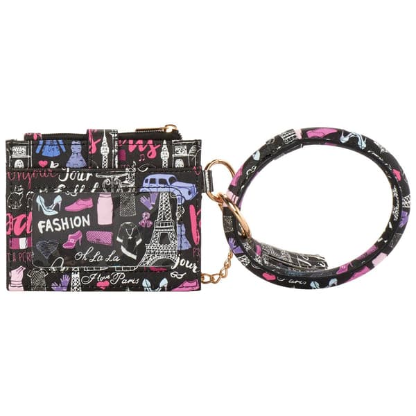 Womens DS Fashion Ring Loop Wristlet w/ Tassel & Charm - Paris