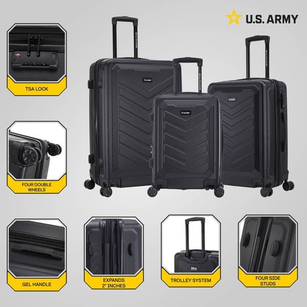 U.S. Army Fox Pro 3pc. Expandable Luggage Set w/ TSA Lock
