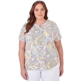 Plus Size Alfred Dunner Charleston Knit Paisley Top