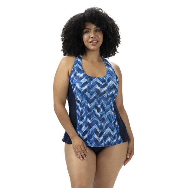 Plus Size Dolfin&#40;R&#41; Aquashape Retreat Twist Back Tankini Swim Top - image 