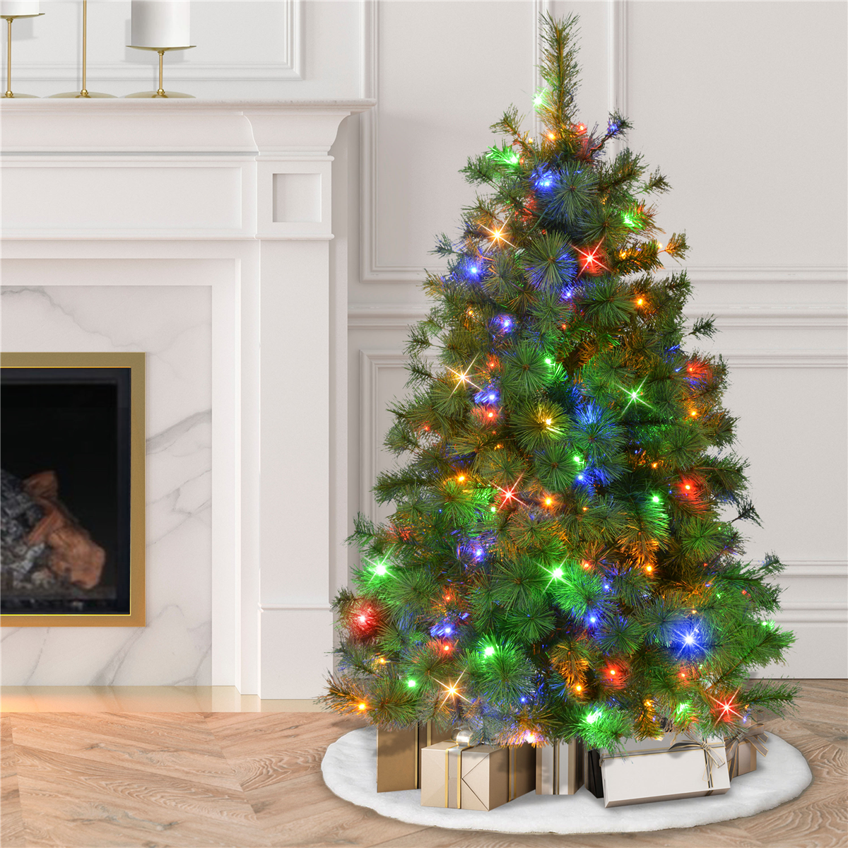 Puleo International 4.5ft. Pre-Lit Colorado Pine Christmas Tree