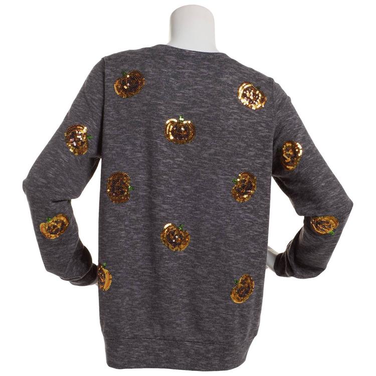 Womens Tru Self Long Sleeve Pumpkin Sweater