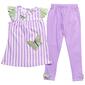 Girls &#40;4-6x&#41; Rare Editions Stripe Butterfly Top/Dot Leggings Set - image 1