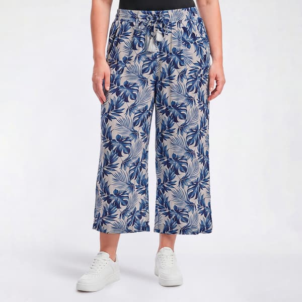 Plus Size Preswick & Moore(R) Tropical Leaf Cropped Palazzos - image 