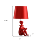 HomeRoots 21in. Red Bedside Table Lamp with Empire Shade - image 3