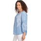 Womens Ruby Rd. Tinted Tides Floral Embroidered Tencel Blouse - image 4