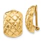 Gold Classics&#40;tm&#41; 14k Quilted Clip On Omega Back Earrings - image 1