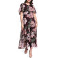 Womens Calvin Klein Flutter Sleeve Print Chiffon Midi Dress - image 1