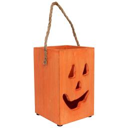 Northlight Seasonal 8in. Large Wood Jack O Lantern Candle Lantern