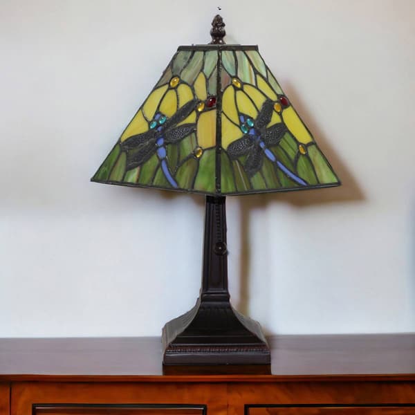 HomeRoots 15in. Dragonfly Candlestick Table Lamp