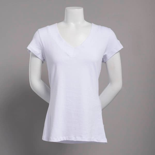 Juniors Aveto Solid V-Neck Cap Sleeve Top