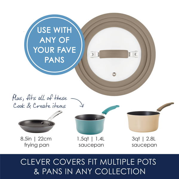 Rachael Ray Cook + Create 8.5in. Universal Silicone-Rimmed Lid