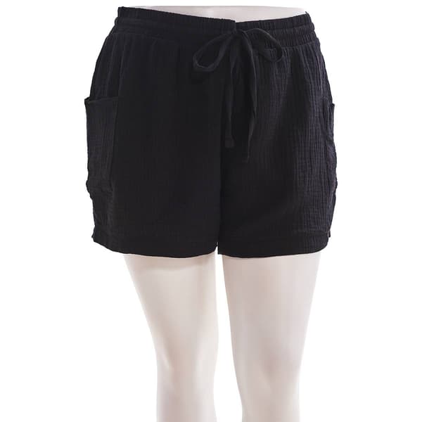 Juniors Plus YMI&#174; Crinkle Gauze Cargo Shorts