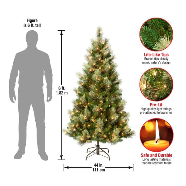 National Tree 6ft. Charleston Pine Pre-Lit Christmas Tree