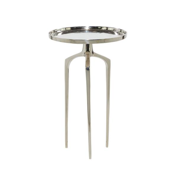 9th & Pike® Contemporary Silver Aluminum Raised Edge Accent Table