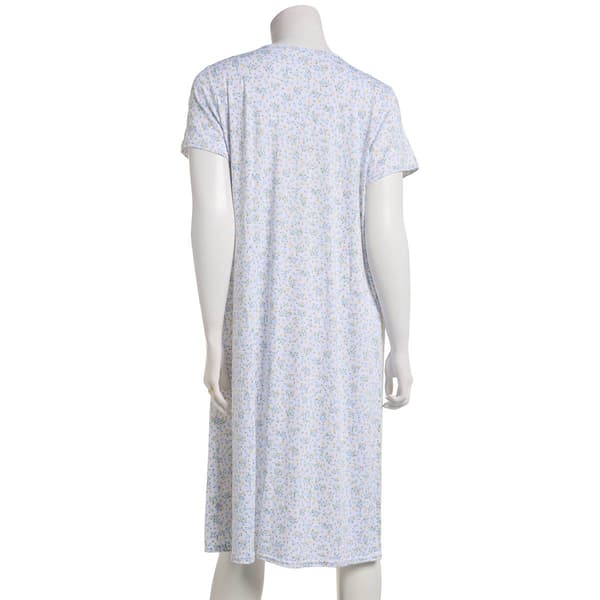 Womens Laura Ashley&#174; Short Sleeve Peached Floral Nightgown