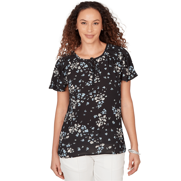 Womens Emaline Seabreeze Essence Short Flutter Sleeve Blouse Wit