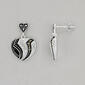 Marsala Silver Plated Marcasite Heart Drop Earrings - image 1