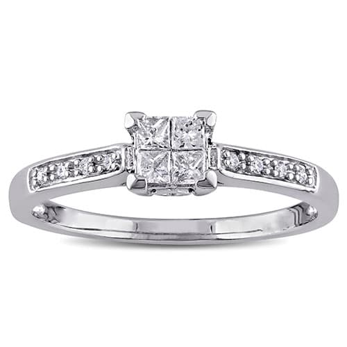 Eternal Promise(tm) 10kt. White Gold Princess Engagement Ring - image 