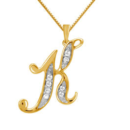 Marsala Gold Plated 1/10ctw. Diamond Initial K Pendant