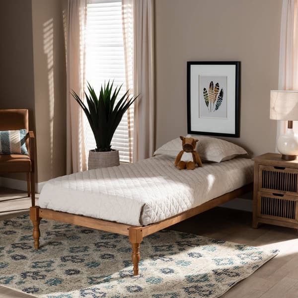 Baxton Studio Iseline Walnut Brown Wood Twin Platform Bed Frame