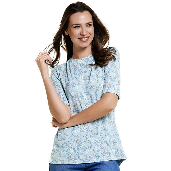 Plus Size Architect&#40;R&#41; Mini Floral Elbow Puff Sleeve Tee - image 