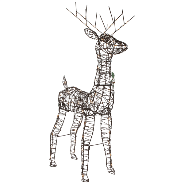 Northlight 45.5in. LED Rattan Deer Outdoor Christmas Décor