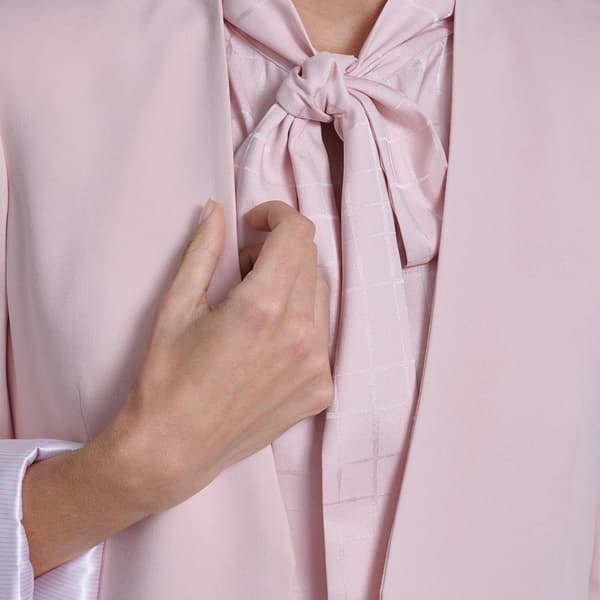 Womens Calvin Klein Roll Cuff Sleeve Open Front Long Blazer