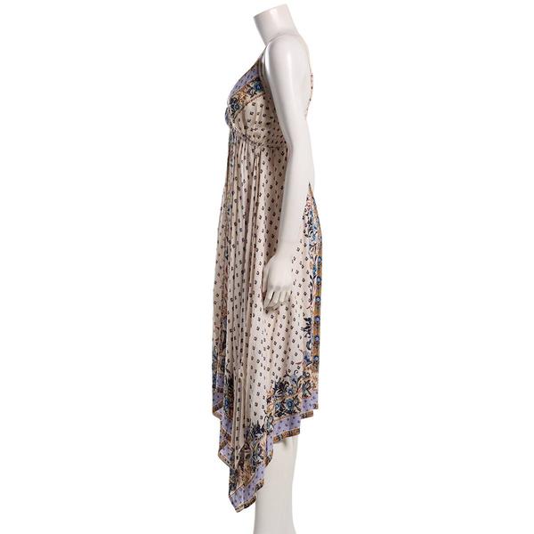 Juniors Angie Floral Scarf Hanky Hem Midi Slip Dress