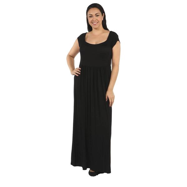 Plus Size 24/7 Comfort Apparel Cap Sleeve Empire Waist Maxi Dress - image 