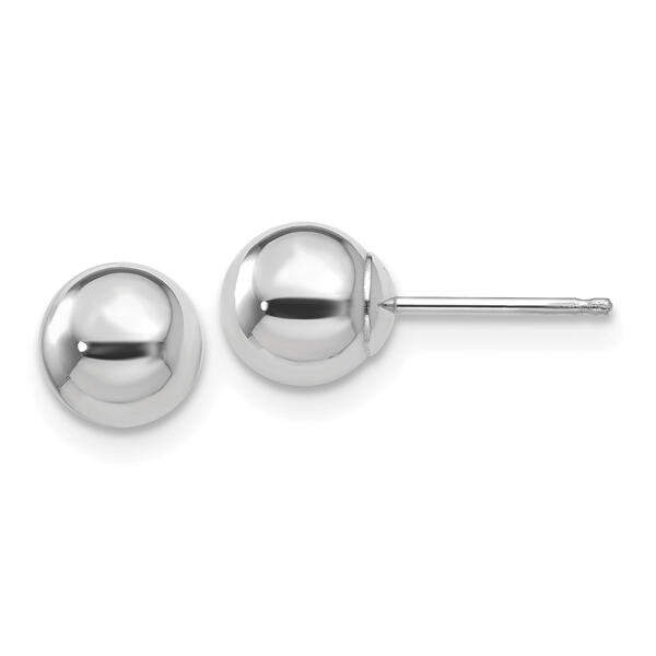 Gold Classics&#40;tm&#41; 14kt. White Gold 6mm 3D Ball Stud Earrings - image 