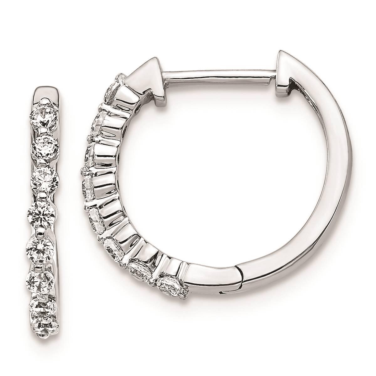 Pure Fire 14kt. White Gold 1/3ctw. Diamond Hinged Hoop...