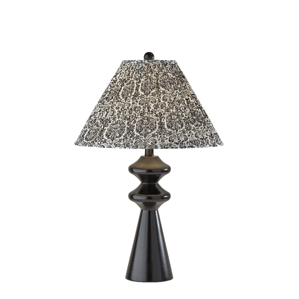 Adesso Dahlia Large Table Lamp with Navy/White Fabric Shade - image 